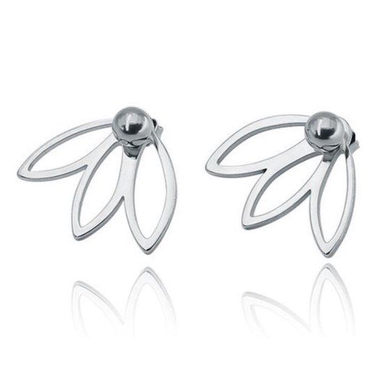 Cilla Jewels Blad oorstekers Edelstaal Zilverkleurig