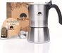 Machine à expresso de qualité supérieure sans marque en acier inoxydable, compatible induction, 4-6 tasses d'expresso, cafetière moka 150-300 ml, réchaud de camping avec accessoires, aluminium pour café (4 tasses, 150 ml)