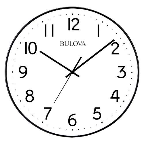 Bulova Office Mate Wandklok - 40,6 cm - Zwart en Wit