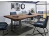 FREEFORM Table à manger 180x90 en bois de Sheesham teinté brun mat pieds en U gris