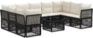 vidaXL Tuinbankenset 10 stuks Zwart polyrattan