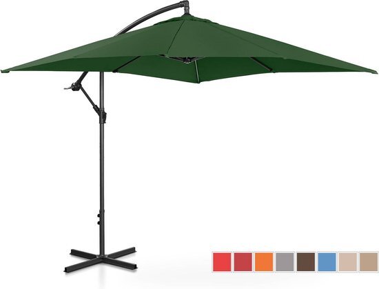 Uniprodo Parasol - Groen - vierkant - 250 x 250 cm - kantelbaar