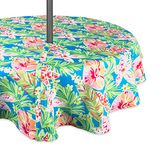 DII Outdoor tafelkleed, zomer bloemen, 152,4 cm (60 in) ronde ritssluiting