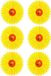 Sunnydays Fruitvliegjes val zonnebloem raamsticker - 6x stickers - geel - diameter 8,5