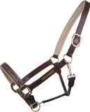 Qhp Halster Lupine Leer Middenbruin-beige - Cob