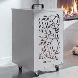 Mendler Pelletcontainer HWC-Q30, klimaatbestendig. Pelletbox, opbergbox voor bijvoorbeeld diervoer. Met wielen. Afmetingen: 64x36x36 cm. Kleur: wit/lichtgrijs