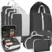Ibenzoa® Set d'organisation de voyage et de compactage d'emballage - 10 pièces, noir