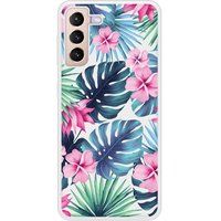 Samsung Galaxy S21 Tropical aquarelle verstevigd hoesje met sublimatie bedrukking
