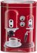 Excellent Houseware Koffie bewaarblik - metaal - retro print rood - 13 x 8 x 19 cm