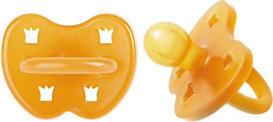 HEVEA - Fopspeen - 2 Stuks - Rond - Naturel - 3-36 mnd - 100% natuurrubber