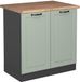 Vicco Meuble sous-lavabo R-Line, menthe campagne/anthracite, plateau de travail en chêne doré de 80 cm