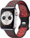 Strap-it Classic Sportbandje - Geschikt voor Apple Watch bandje - Series 1/2/3/4/5/6/7/8/9/10/11/SE/SE2/SE3 - Zwart/Rood - Siliconen bandje sport - Sport Loop iWatch bandje maat: 38 / 40 / 41 / 42mm