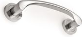 Emuca Gekromde Klink met Rozetten 50 mm Schuifdeur Aluminium Satijnnikkel 4 st.