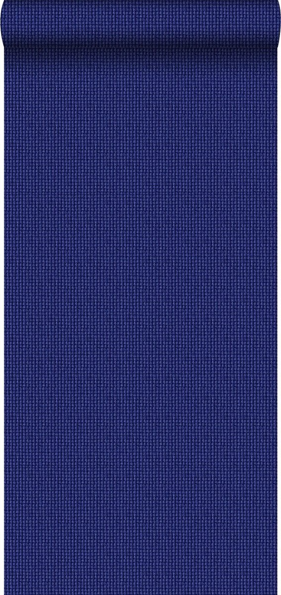 Esta Home behang geborduurd motief blauw - 138134 - 53 cm x 10,05 m