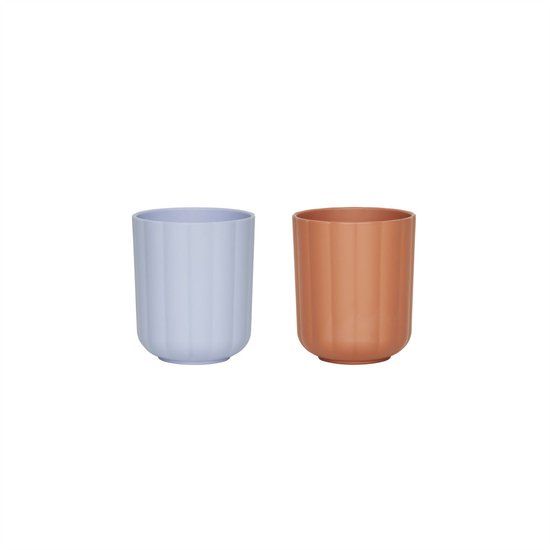 OYOY Mini Oyoy Living Pullo Cup Drinkbeker | Caramel / Ice Blue