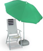 Relaxdays parasol met knikarm 180 cm - kantelbare strandparasol - ronde tuinparasol balkon - grijs