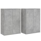 vidaXL Dressoirs, 2 stuks, betonkleur, 60x31x84 cm, houtvezelplaat