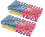 Merkloos Wasknijpers - 48x stuks - kleurenmix fel - kunststof - groot formaat van 8 cm