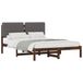 vidaXL Bedframe met gestoffeerd hoofdbord Donkerbruin en lichtgrijs