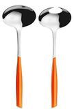 Bugatti GLOU-021F14/15 Glamour slabestek, SAN/roestvrij staal, 16 x 26 x 3 cm, oranje, 2 stuks