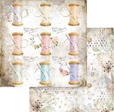 Stamperia SBB790 Scrapbooking Dubbelzijdig papier-Romantic Thread, meerkleurig, 30,5 x 30,5 cm