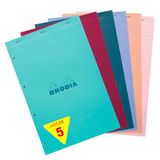 Rhodia Rhodia 20295Cpack - Rhodia blok geniet, kleuren nr. 20 5/5, 80 microgeperforeerde en geperforeerde vellen, 4 gaten, bijpassende omslagen, PAQ DE 5