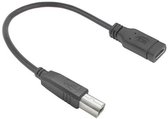 ACT USB Type-C female naar USB-B 2.0 printer adapterkabel 0,2m AC7462