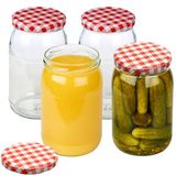versandfuxx24 Set van 4 weckpotten 900 ml met stickers