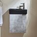 Hudson Reed Meuble lave-mains suspendu – 40 cm – Gris béton – Avec lavabo noir – Avec poignée invisible chromée – Cluo
