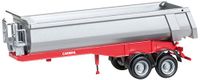Herpa Carnehl 2-assige ronde dump oplegger, rood, schaal 1/87, verzamelmodel