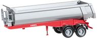 Herpa Carnehl 2-assige ronde dump oplegger, rood, schaal 1/87, verzamelmodel
