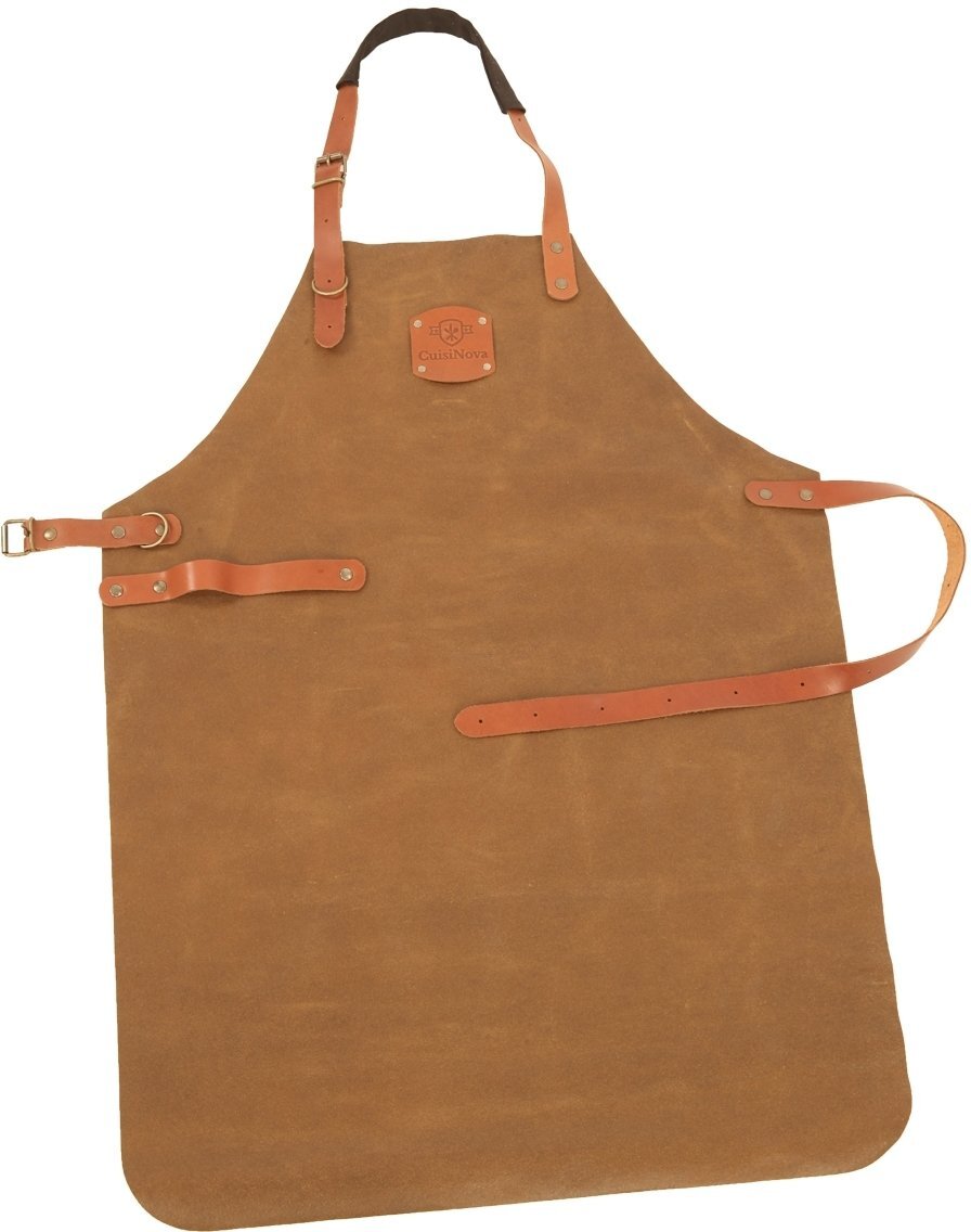 Cuisinova Keukenschort - Leder - Licht Bruin - leren BBQ schort