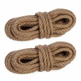 Relaxdays jute touw, 12 mm dik, set van 2, elk 10 m lang