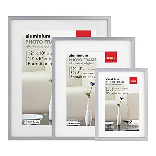 SENSIOHOME Fotolijst, foto, Aluminium, Diploma, Certificaat, Poster, Zilver, 3 Pack