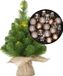 Merkloos / Sans marque Billiet - Vanlaere Mini kunst kerstboom - H45 cm - met verlichting en kerstballen - champagne - kunstboom