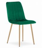 LEOBERT Eetkamerstoel LAVA - Groen - Velvet - Metalen Poten - Industrieel
