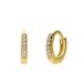 Lucardi Dames Zilveren goldplated oorbellen met zirkonia 10mm