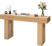 Vevor Consoletafel/Salontafel (160x35x85CM / LxBxH), Smalle Rechthoekige Bijzettafel van Spaanplaat voor Hal, Slaapkamer, Woonkamer, Entree, Haltafel, Bijzettafel, Naturel Hout