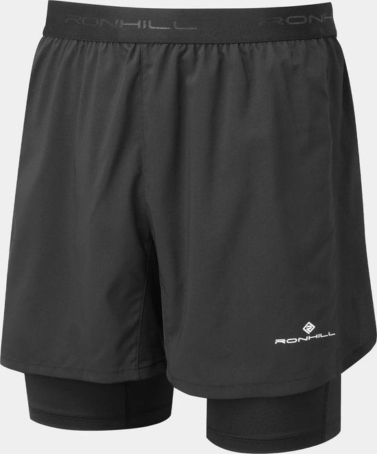 Ronhill Tech 5 Twin Short - Heren - Black - XL