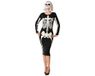 Atosa Skeletkostuum voor volwassenen, voor dames, licht op in het donker, kostuums voor Halloween, carnaval, themafeesten, inclusief lange jurk, comfortabel, grappig en origineel, XXL