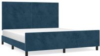 vidaXL Bedframe met hoofdeinde fluweel donkerblauw 180x200 cm