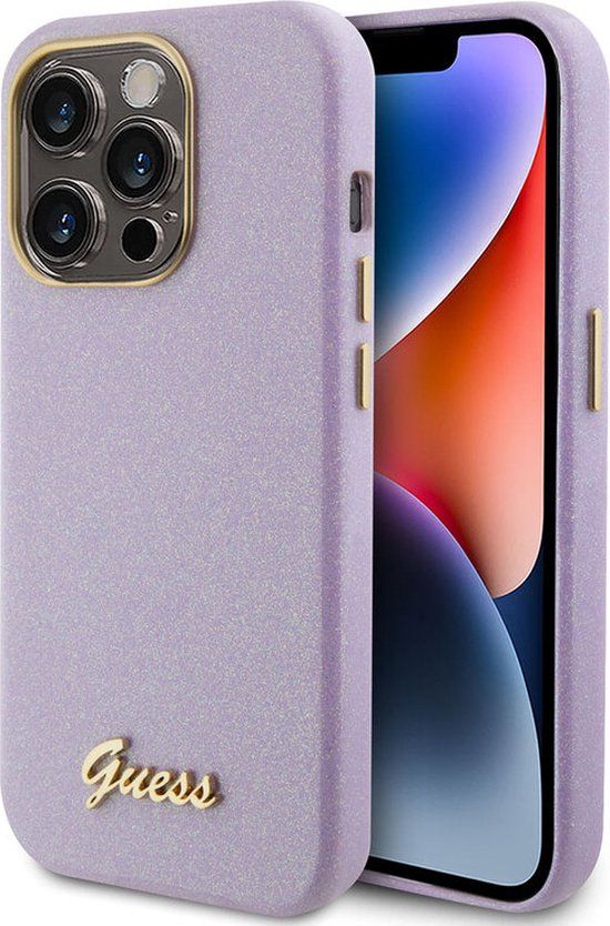 Guess Full Wrapped Glitter Back Case voor Apple iPhone 15 Pro - Paars