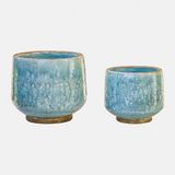 LOBERON Sierpot set van 2 Mavoreta antiekblauw