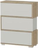 homemaniac Homemania Schoenenkast Zigzag 75x30x95 cm wit en eikenkleurig