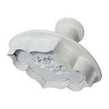 PME CPE646 uitsteekvormpjes met stempel voor creatieve plaquetten, rozenboeket en eenvoudig basismotief, middelgroot, 75 mm, kunststof, ivoor, 7,5 x 4 x 3 cm