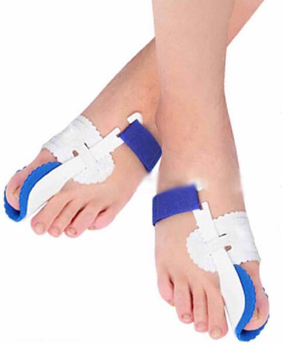 Go Medical Hallux Valgus Statische Nachtspalk - RECHTS + LINKS - 2 stuks - Blauw / Wit