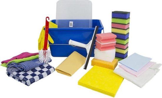 Merkloos Student schoonmaak startpakket / schoonmaakset - Handige schoonmaak startset voor een student die op kamers gaat - Cadeaupakket
