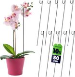 Merkloos / Sans marque KADAX Bloemensteun, 10 stuks, plantensteun van staal, hoogte: 50 cm
