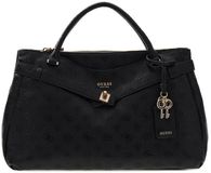 GUESS Ella Logo Girlfriend Satchel Noir Logo Zwart