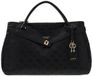 GUESS Ella Logo Girlfriend Satchel Noir Logo Zwart
